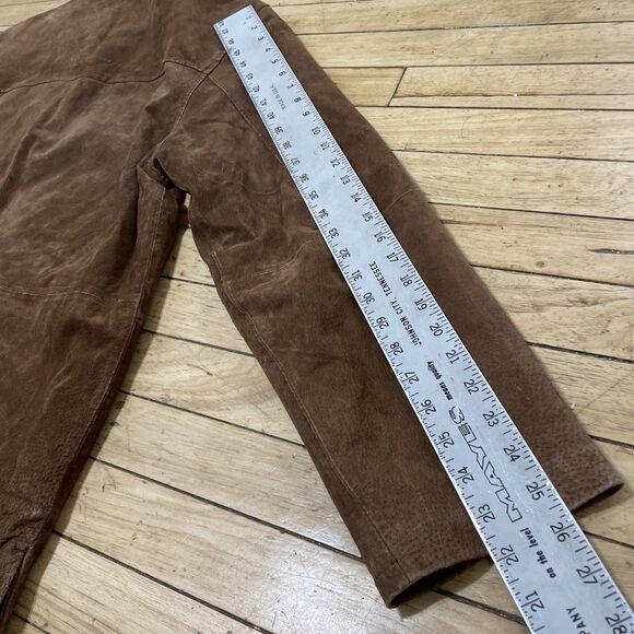 NEUTRAL TERRITORY Parka Leather Jacket Men M Brown Western Cowboy Button Coat 46 - Picture 14 of 16